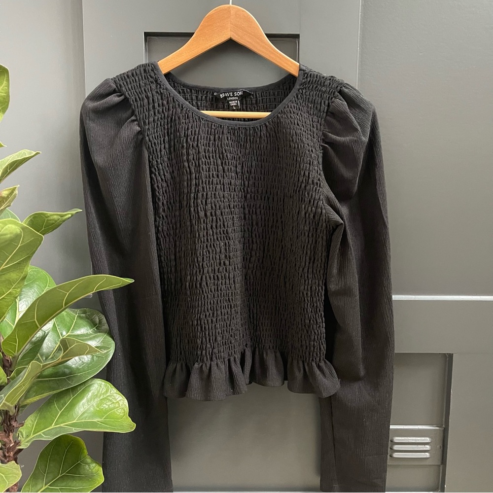 Ruched Elastic Long Sleeve